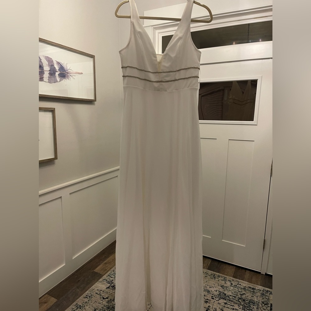 White evening gown
